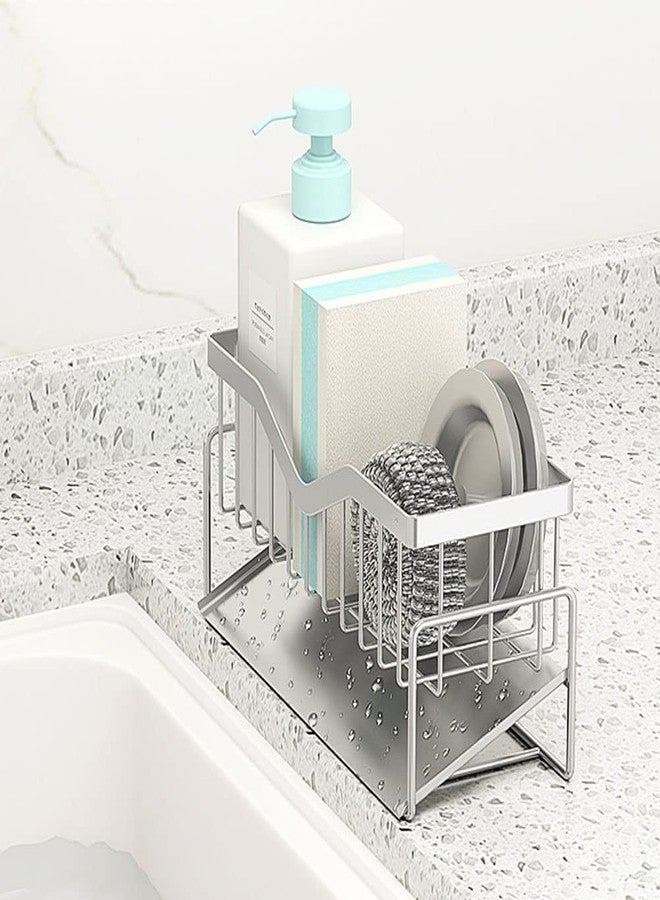 MINGFANITY Kitchen Sink Caddy Sponge Holder, Quick Draining, SUS 304 Stainless Steel Sponge Organizer, Basket for Cleaning and Scrub Tool, Kitchen Sink Brush Caddy Holder - Image 3